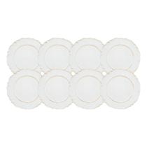 Jogo 8 Sousplat Redondo Patinado Plástico Moon Branco Lyor 33cm Jogo 8 Sousplat Redondo Patinado Plástico Moon Branco Lyor 33cm