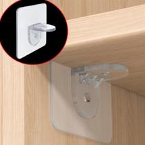 Jogo 8 Suportes Adesivo Prateleira Mão Francesa Transparente