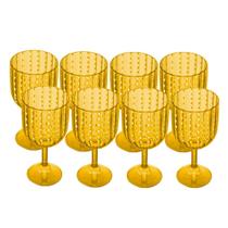 Jogo 8 Taça de Acrílico para Água Orquídea Âmbar 350ml Wolff