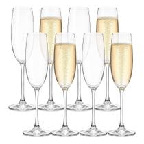 Jogo 8 Taça de Champanhe para Espumante Cristal Transparente Vidro Bohemia 200ml Haüskraft Premium Jogo 8 Taça de Champanhe para Espumante Cristal Transparente Vidro Bohemia 200ml Haüskraft Premium