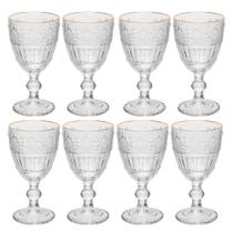 Jogo 8 Taça de Cristal Ecológico para Água Suco Mauve com Fio de Ouro 320ml Wolff Jogo 8 Taça de Cristal Ecológico para Água Suco Mauve com Fio de Ouro 320ml Wolff