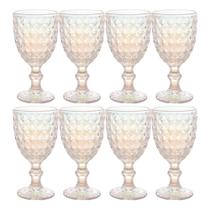 Jogo 8 Taça de Vidro Furta Cor Roman Rainbow para Água Transparente 345ml Wolff