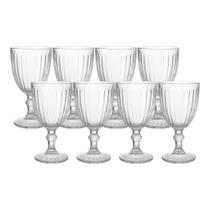 Jogo 8 Taça de Vidro para Água Melina Premium Transparente Sucos 320ml Haüskraft