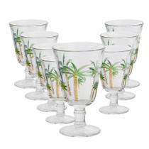Jogo 8 Taças de Cristal Palm Hand Tree Coqueiro Transparente para Água Lyor 240ml