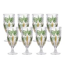 Jogo 8 Taças de Cristal Palm Tree Coqueiro para Água Suco Wolff 450ml Jogo 8 Taças de Cristal Palm Tree Coqueiro para Água Suco Wolff 450ml