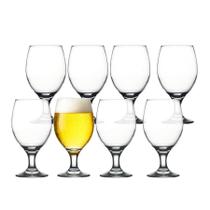 Jogo 8 Taças De Vidro Vinho Agua Suco Drinks Chopp 400ml