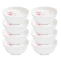 Jogo 8 Tigela Cumbuca Média Saladeira Sobremesas Flowers Bord Vidro 750ml 19cm Em Casa Tem