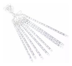 Jogo 8 Tubo Snow Led Bivolt Chuva Meteoro Cascata Pisca Bran