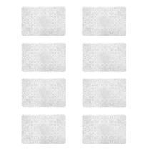 Jogo 8 unidades lugar americano crochet pvc 45x30cm prata
