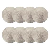 Jogo 8 unidades lugar americano redondo macromé dourado