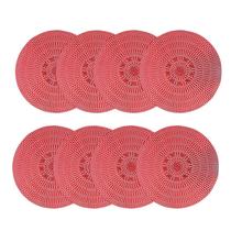 Jogo 8 unidades lugar americano redondo macromé vermelho