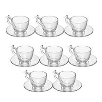 Jogo 8 Xícara de Café de Cristal Ecológico com Pires Bird 80ml Wolff Jogo 8 Xícara de Café de Cristal Ecológico com Pires Bird 80ml Wolff