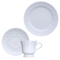 Jogo 8 Xícaras Chá e 8 Pratos De Sobremesa Tassel Porcelana Germer - Porcelanas Germer