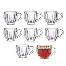 Jogo 8 Xícaras de Vidro para Chá Café Cappuccino Mali 200ml Em Casa Tem