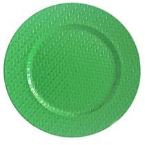 Jogo 8un Sousplat Trançado Verde Polipropileno 33cm Casa Design