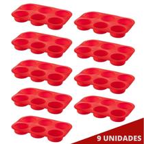 Jogo 9 Assadeira 6 CupCakes Silicone Antiaderente Sortida Jogo 9 Assadeira 6 CupCakes Silicone Antiaderente Sortida