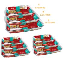 Jogo 9 Assadeiras Retangulares Vidro 1,6L 2,2L 2,9L Marinex