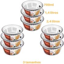 Jogo 9 Formas Suflê 3 Tamanhos Refratário Vidro Marinex Jogo 9 Formas Suflê 3 Tamanhos Refratário Vidro Marinex