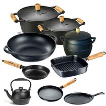 Jogo 9 Pçs 2 Caçarolas 3 Frigideiras 1 Chapa 1 Parmegiana 1 Chaleira 1 Caldeirão - Panela Mineira Jogo 9 Pçs 2 Caçarolas 3 Frigideiras 1 Chapa 1 Parmegiana 1 Chaleira 1 Caldeirão - Panela Mineira