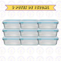Jogo 9 Potes Canelado 1520ml Airfryer Microondas Freezer