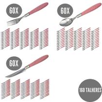 Jogo Aço Inox 180 Talheres Blumenau Rosa Garfo Colher Faca