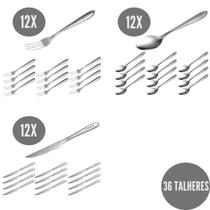 Jogo Aço Inox 36 Talheres Garfo Colher Faca Alta Qualidade Jogo Aço Inox 36 Talheres Garfo Colher Faca Alta Qualidade
