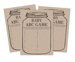 Jogo Alfabeto ABC para Chá de Bebê Neutro, Suprimentos Rústicos Kraft para Festa, 50 Unidades - Inkdotpot Jogo Alfabeto ABC para Chá de Bebê Neutro, Suprimentos Rústicos Kraft para Festa, 50 Unidades - Inkdotpot