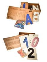 Jogo Alinhavo Alfabeto + Alinhavo Números Mdf - Oferta - Artesanato Feliz Criança