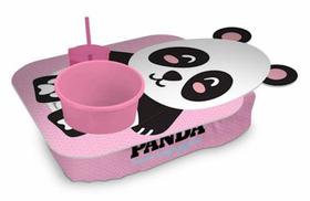 Jogo Almofada Pipoca Panda com 1 Copo e 01 Balde Para Pipoca - Brasfoot