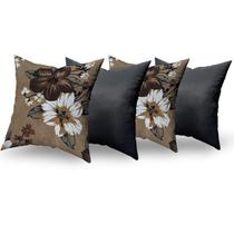 Jogo Almofadas Decorativas 4 Unidades Com Ziper e Refil de Silicone Jogo Almofadas Decorativas 4 Unidades Com Ziper e Refil de Silicone