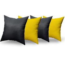 Jogo Almofadas Decorativas 4 Unidades Com Ziper e Refil de Silicone Jogo Almofadas Decorativas 4 Unidades Com Ziper e Refil de Silicone