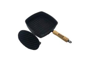 Jogo Amassador De Carnes E Cook Grill Ferro Fundido