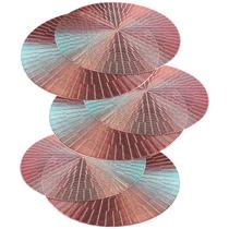 Jogo Americano 10 Peças Mesa Posta Mesa Redondo Linha Luxo Tamanho Grande Modelo Egípcio em PVC Jogo Americano 10 Peças Mesa Posta Mesa Redondo Linha Luxo Tamanho Grande Modelo Egípcio em PVC