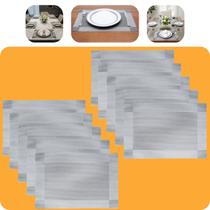 Jogo Americano 10 peças PVC Retangular Limpa Facíl Versatil Elegante Mesa Posta 45x30cm Luxo