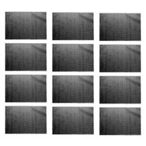 Jogo Americano 12 Lugares Preto PVC Antiderrapante Flex Sousplat Retangular 45x30cm Lyor