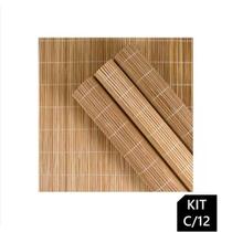 Jogo Americano 12un Retangular Junco Fibra Natural 40x30cm