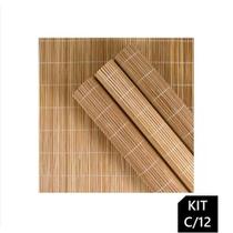 Jogo Americano 12un Retangular Junco Fibra Natural 40x30cm