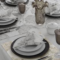 Jogo Americano 2 Peças Naturalle Panama Damask Medalhao