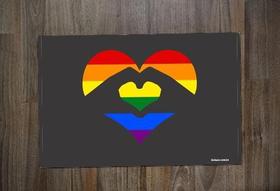 Jogo Americano 2 unidades, Coração LGBT - Criative Gifts