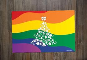 Jogo Americano 2 unidades Neoprene Árvore de Natal LGBTQIA+ - Criative Gifts