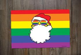 Jogo Americano 2 unidades Neoprene Papai Noel LGBTQIA+ - Criative Gifts