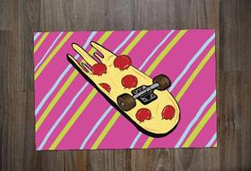 Jogo Americano 2 unidades Retangular Neoprene Skate Pizza - Criative Gifts