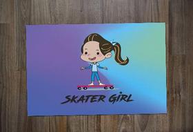 Jogo Americano 2 unidades Retangular Neoprene Skate SK8 Skateboarding - Criative Gifts