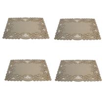 Jogo americano 4 lugares 50 x 35 Argivai Bege Bordado