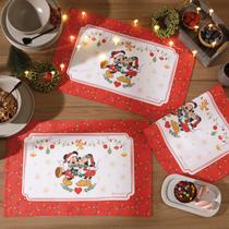 Jogo Americano 4 lugares Mickey e Minnie Natal - Disney Jogo Americano 4 lugares Mickey e Minnie Natal - Disney