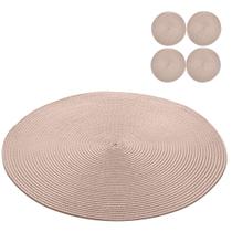 Jogo Americano 4 Lugares Redondo Sousplat Mesa Posta 38Cm