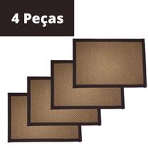 Jogo Americano 4 Peças Marrom Trançado Mesa Jantar