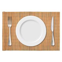 Jogo Americano 4 Peças Nylon Bambu Marrom Claro 30x45 cm Decoração Mesa De Jantar