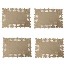 Jogo Americano 4 un Bege - bordado - 35 x 50 cm Tulipas