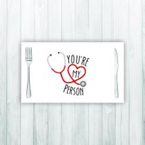 Jogo Americano 4 Un Retangular Neoprene Greys Anatomy You Are Branco